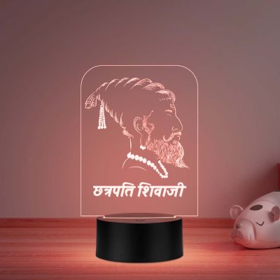 3D Illusion Chhatrapati Shivaji Maharaj Led Night lamp multicolored Light